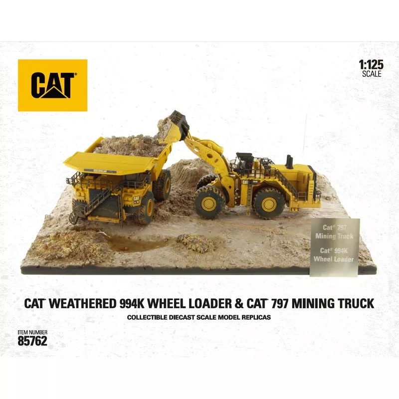 1:125 Scale Weathered 994K Wheel Loader & CAT 797 Mining Truck, Weathered Series, 85762