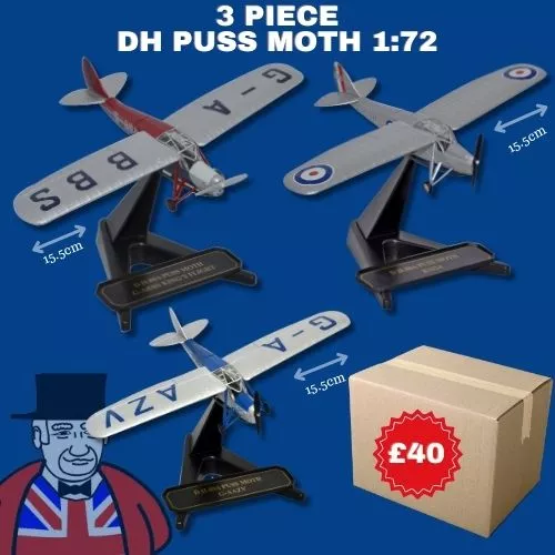 1:72 3 Piece DH Puss Moth Bundle Overseas