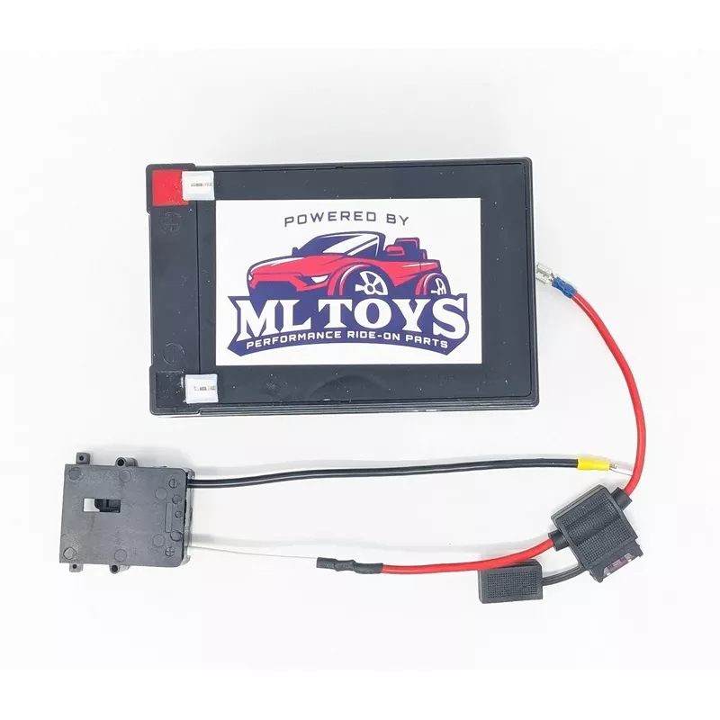 12 Volt Extended Run Time Battery w/ Black Power Wheels 12v Connector