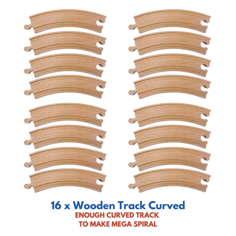 16 x Wooden Track Curved