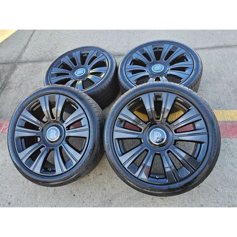 21″ Rolls Royce Wraith Ghost Dawn OEM black wheels rims 5×120 tires