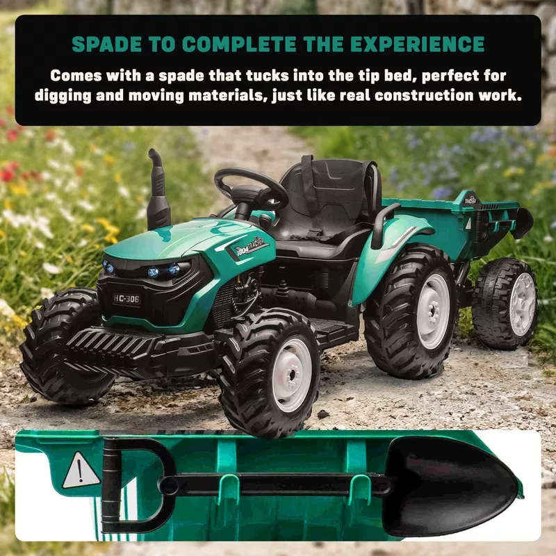 24v Tractor and Trailer Model Dark Green