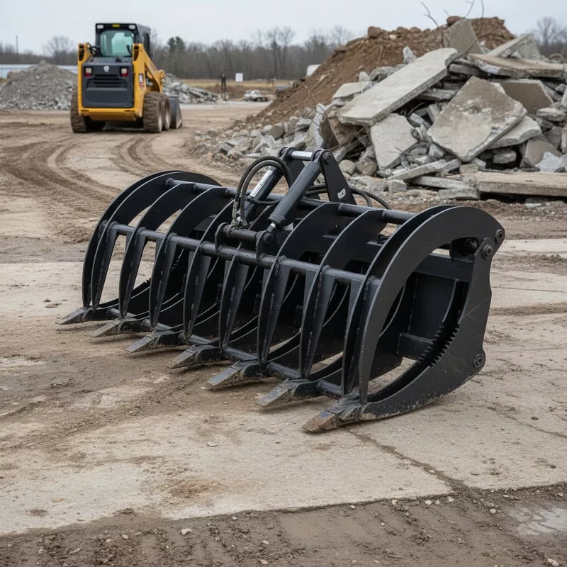 72″ & 84″ Heavy-Duty Skid Steer Root GrappleExtreme Land Clearing Rake Attachment
