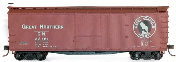 Accurail 46044 HO Scale 40′ Double Sheathed Wood Boxcar Kit Great Northern GN
