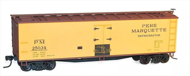 Accurail 48351 HO Scale 40′ Wood Reefer Kit Pere Marquette PM 25034