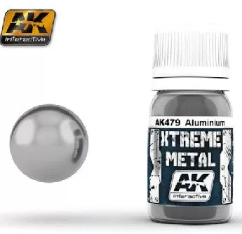 AK Interactive 479 Xtreme Metal: Aluminum Metallic Paint 30ml Bottle