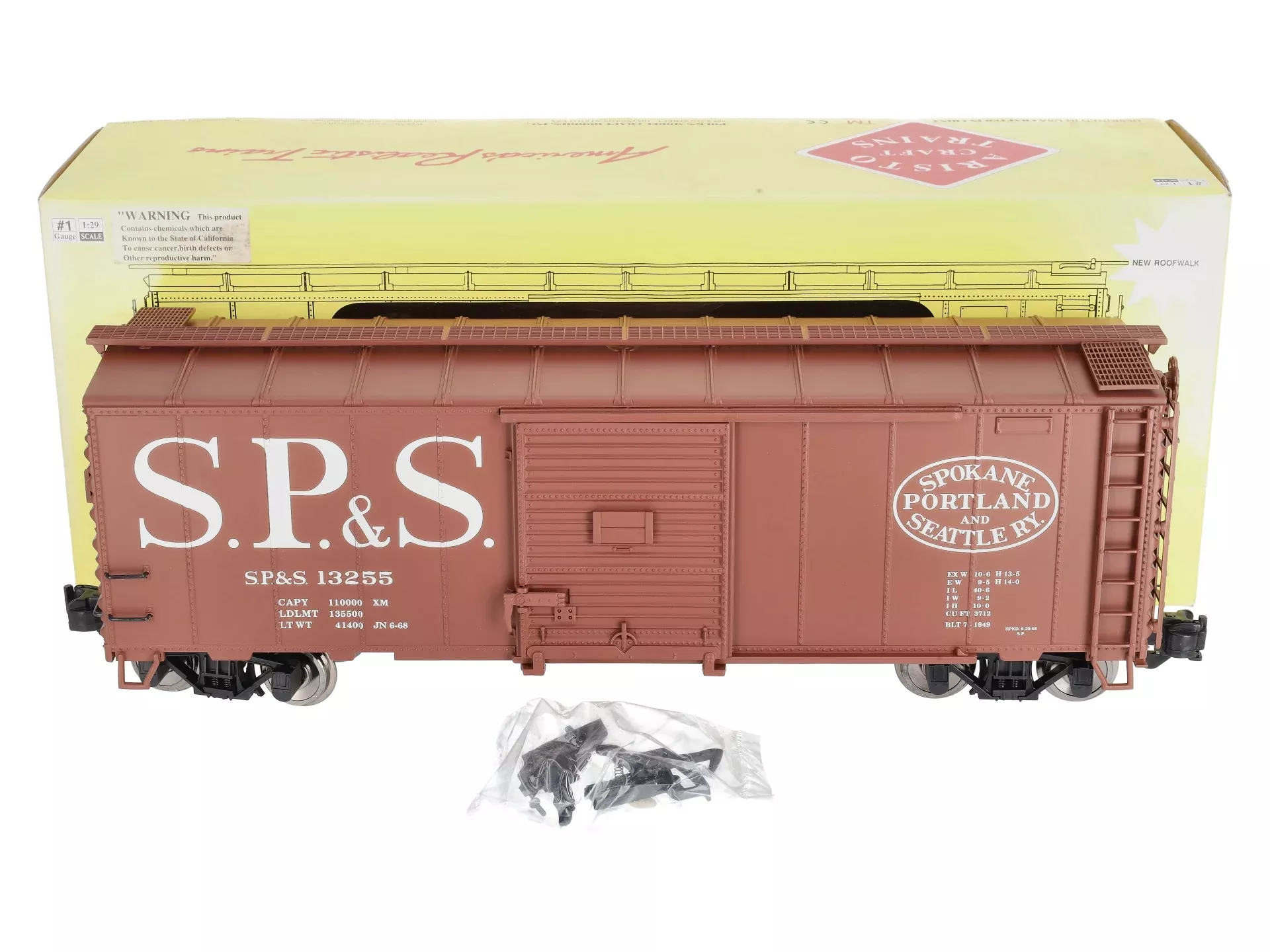 Aristo-Craft 46048CD SP&S Steel Boxcar #13255 - Metal Wheels