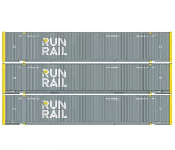 Athearn 1174 HO Scale 53′ Jindo Intermodal Container Run Rail RUNU