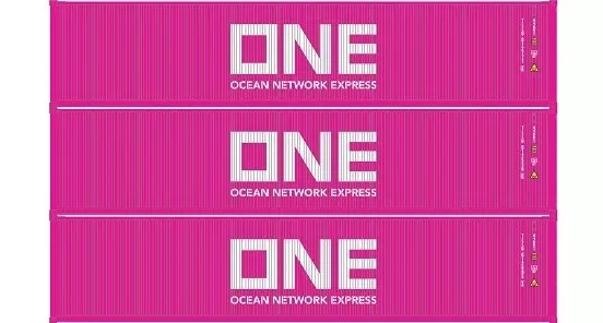 Athearn 20104 N Scale 40' Low Cube Container Ocean Network Express ONE TLLU