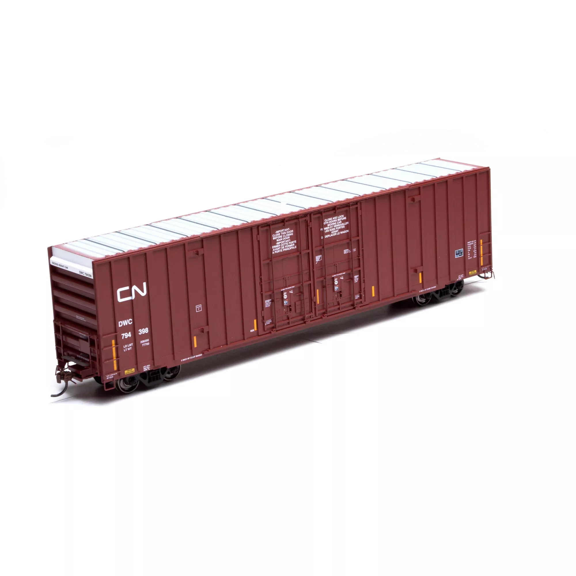 Athearn 75040 HO CN/DWC 60′ Gunderson Double Door Hi-Cube Boxcar RTR #794398