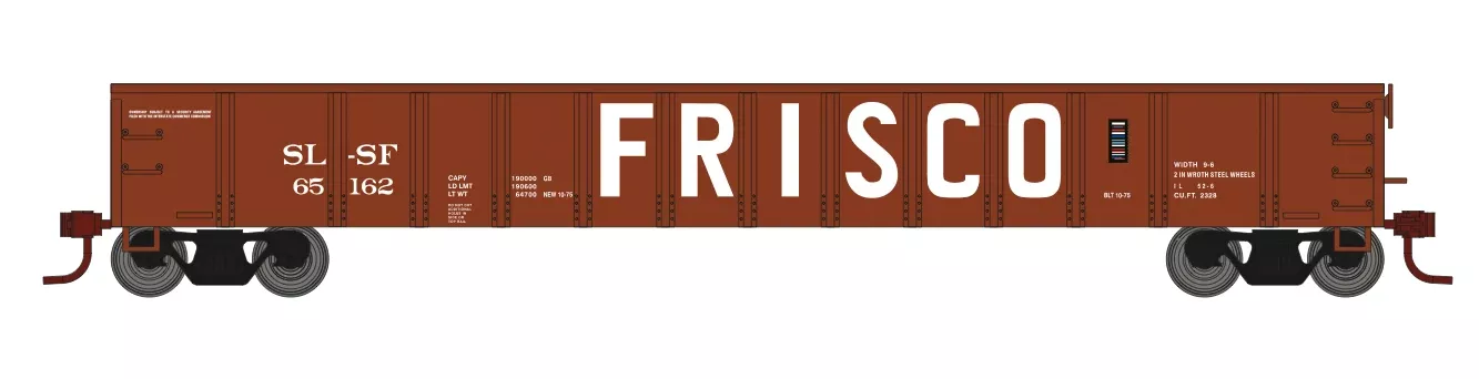 Athearn 8186 HO Scale 52′ Mill Gondola Frisco SLSF 65169