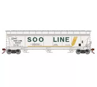 Athearn Genesis G15437 HO Scale ACF 4600 3 Bay Covered Hopper SOO Line 74057