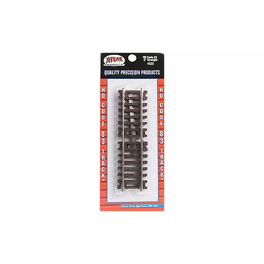 Atlas Model Railroad 525 HO Scale Code 83 Snap Track – Straight Sections — 2″ 5.1cm pkg(4)