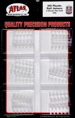 Atlas Model Railroad 55 HO Scale Plastic Insulating Rail Joiners — pkg(24)