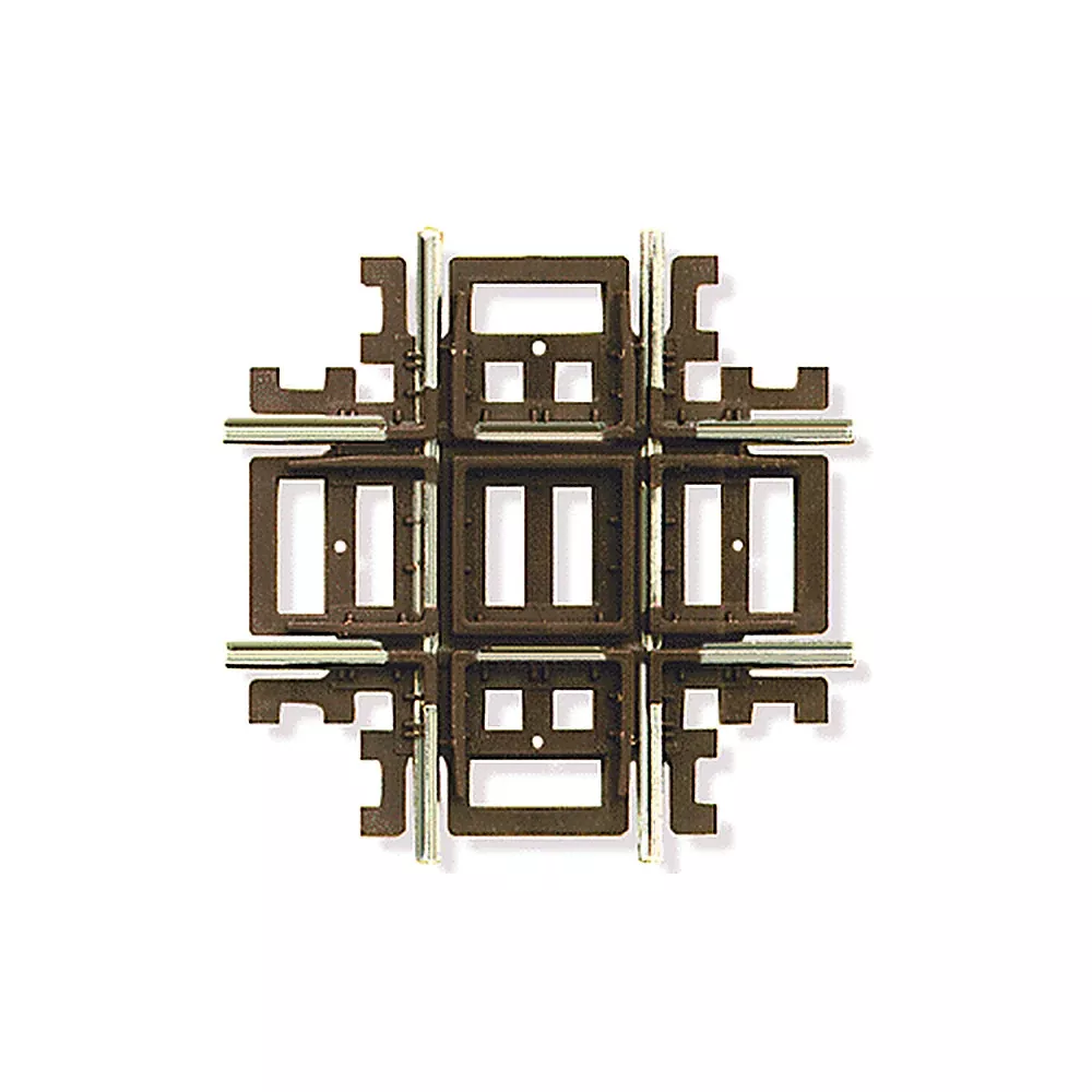 Atlas Model Railroad 577 HO Scale Code 83 Crossing – Nickel Silver w/Brown Ties — 90 Degrees