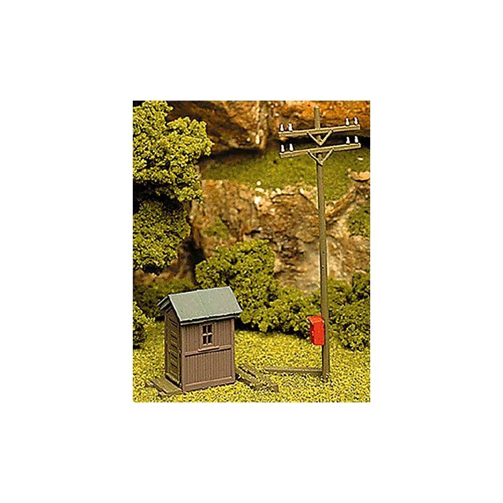 Atlas Model Railroad 705 HO Scale Telephone Shanty & Pole — 1-3/8 x 3-1/16″ 3.5 x 7.8cm
