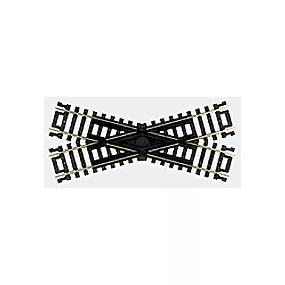 Atlas Model Railroad 839 HO Scale Snap Track Crossing — 30 Degrees, Nickel-Silver Rail, Black Ties