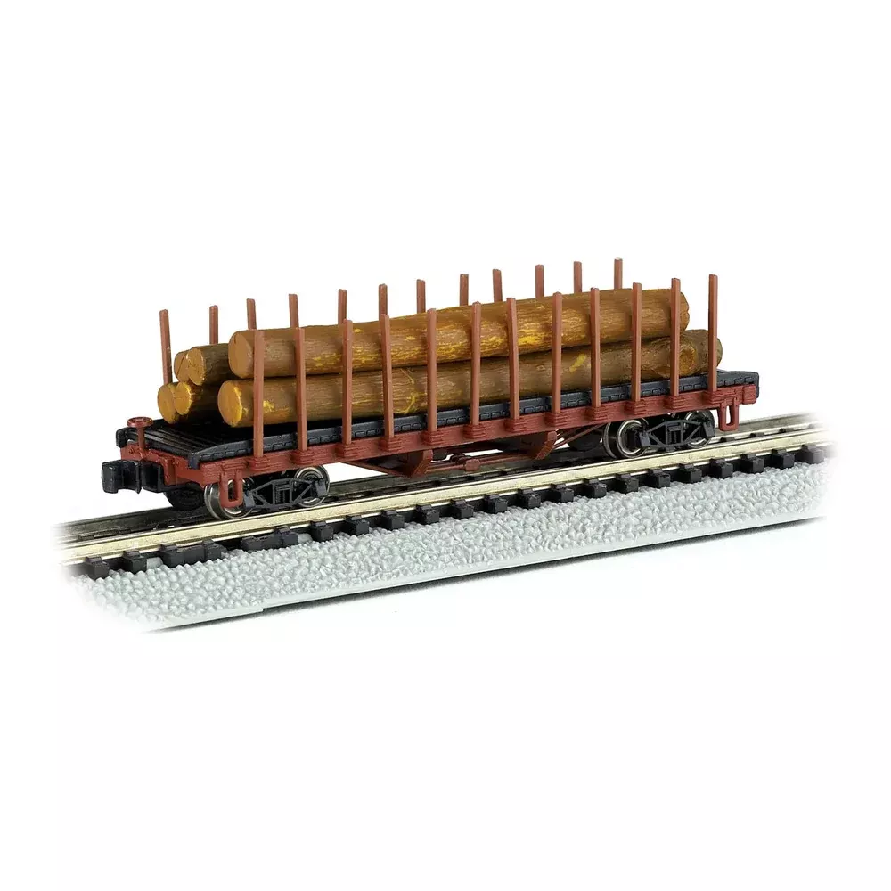 Bachmann 18351 N Scale ACF 40' Log Car 1906-1935 Version