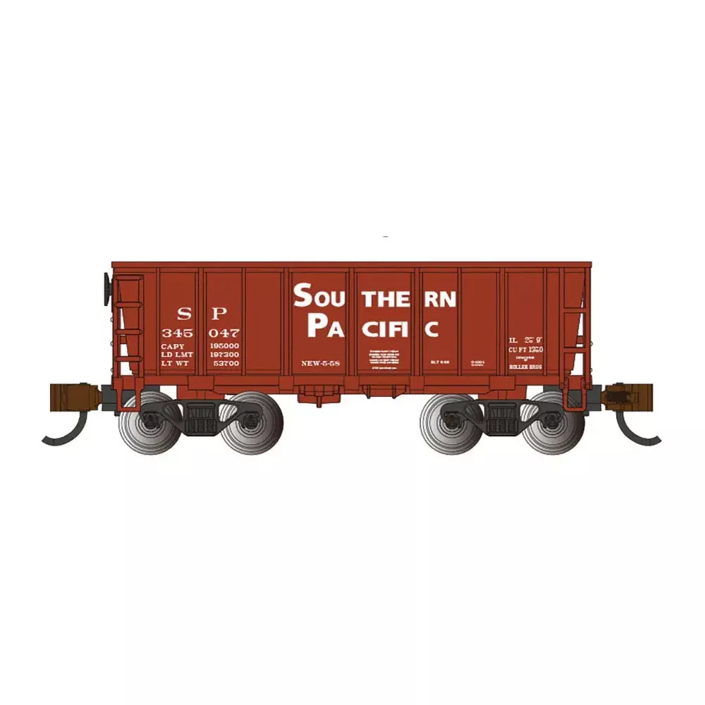 Bachmann 18656 N Scale Ore Car Flat-Bottom Southern Pacific #345047