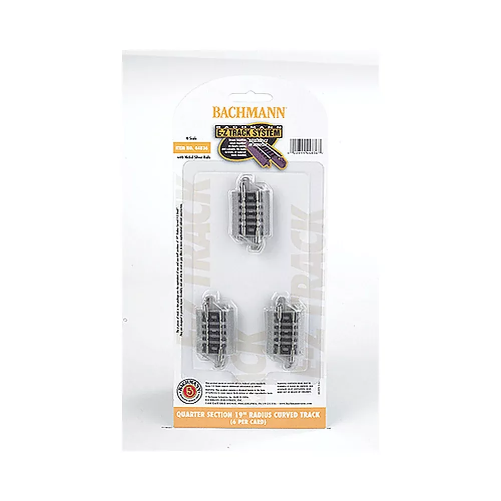 Bachmann 44836 N Scale E-Z Track Curved Track Nickel Silver Gray