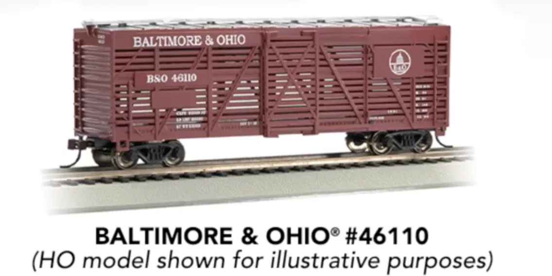 Bachmann 71563 N Scale 40′ Stock Car Baltimore & Ohio B&O 46110