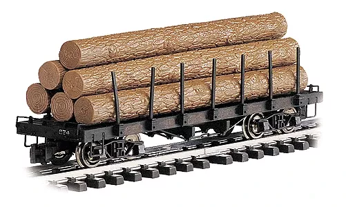 Bachmann Big Hauler 98470 "G" Flat W/ Logs Painted Unlettered