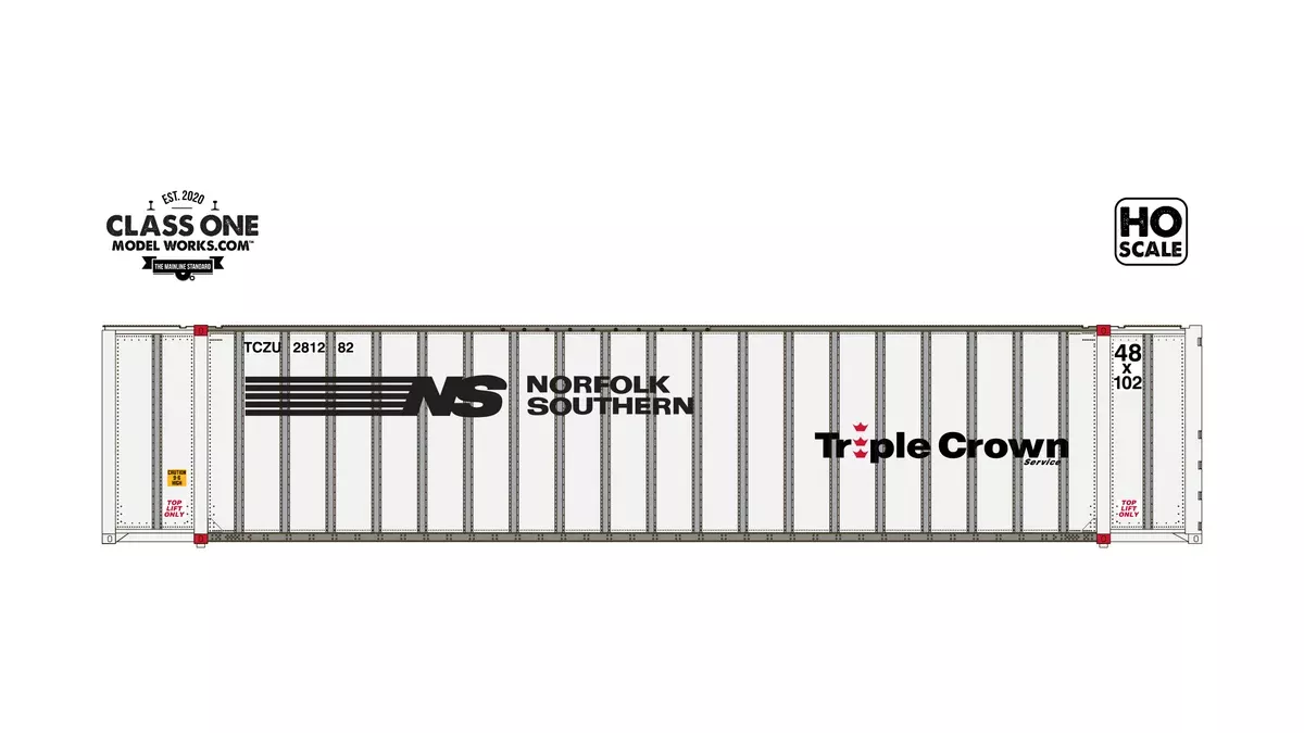 Class One Model Works HO Scale Monon 48′ Container NS Triple Crown TCZU 281569 / 281746