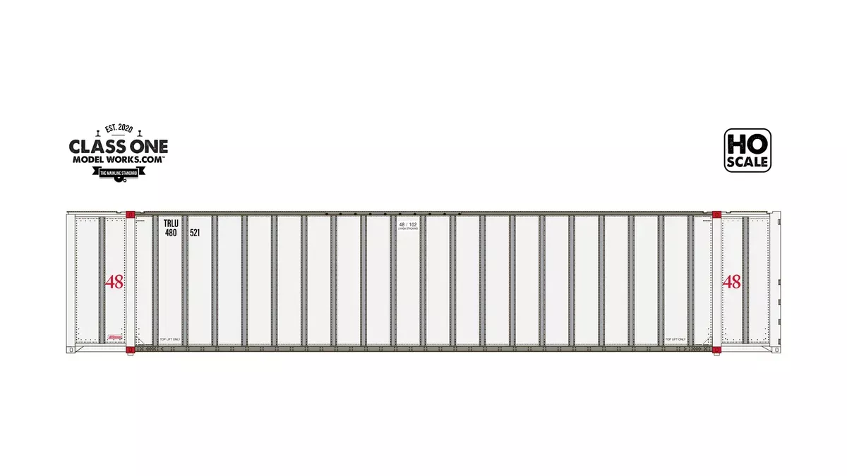 Class One Model Works HO Scale Monon 48′ Container Transamerica APLU 480668 / 480939