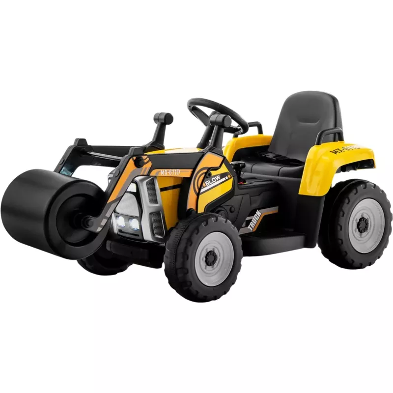 Costway 12V Kids Ride-On Road Roller 2.4G Remote Control Yellow 13592684 New Yellow