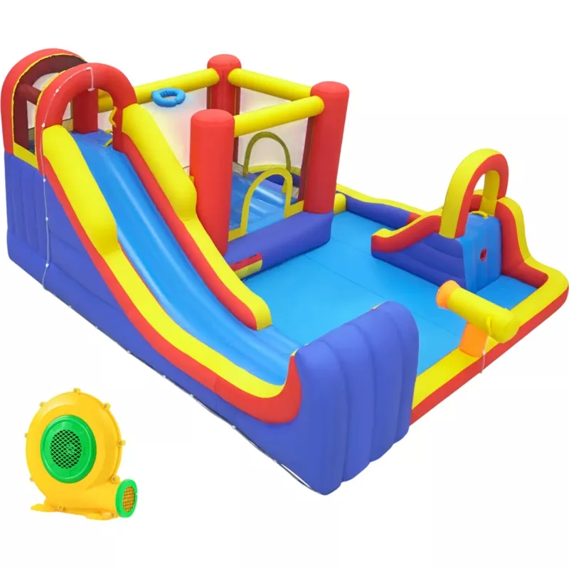 Costway 7-in-1 Outdoor Bounce House Dual Slides 680W Blower 99400419 New
