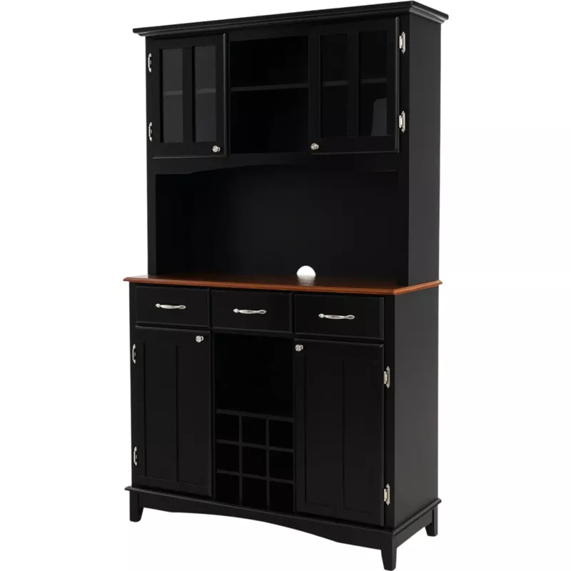 Costway Kitchen Storage Cabinet Cupboard Wine Rack Drawers 31820564 New Black