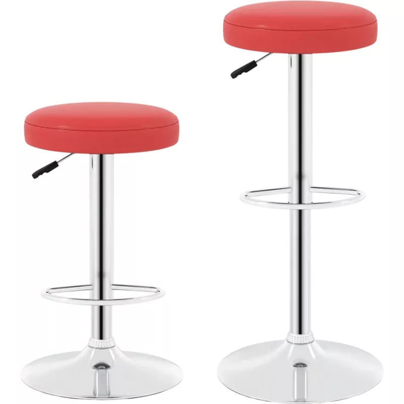 Costway Set of 2 Height-Adjustable 360 Swivel Bar Stools 37825167 New