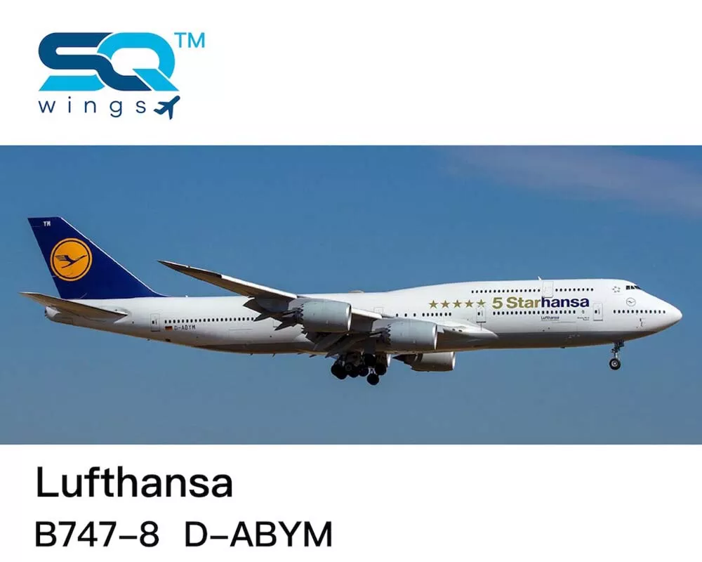 Lufthansa B747-8 5 Starhansa w/stand D-ABYM 1:200 Scale SQ Wings SQ-L2110No reviews yet. Write a review!