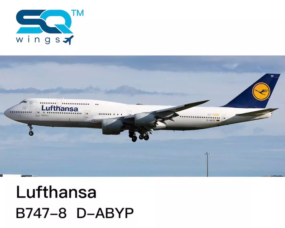 Lufthansa B747-8 w/stand D-ABYP 1:200 Scale SQ Wings SQ-L2106No reviews yet. Write a review!