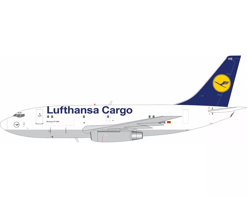 Lufthansa Cargo B737-200 w/stand D-ABHE 1:200 Scale JFox JF-737-2-014