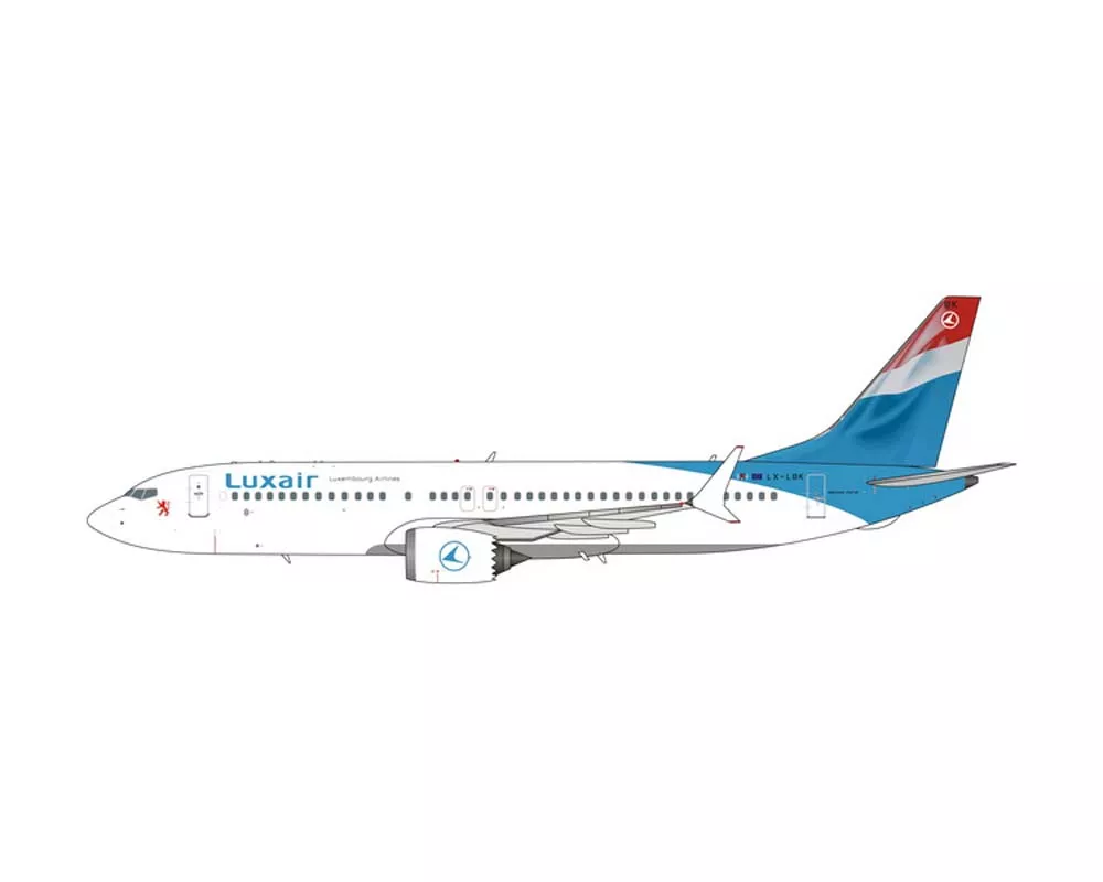 Luxair B737 MAX8 LX-LBK 1:400 Scale Phoenix PH11883