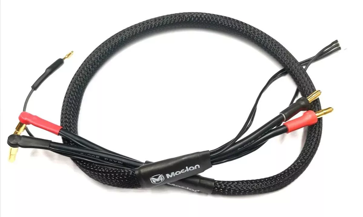 Maclan Racing 4189 MAX CURRENT V2 2S Charge Cable Lead with 4mm/5mm Bullet Connectors