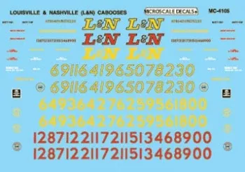 Microscale Decals MC-4105 HO Scale Louisville & Nashville Cabooses
