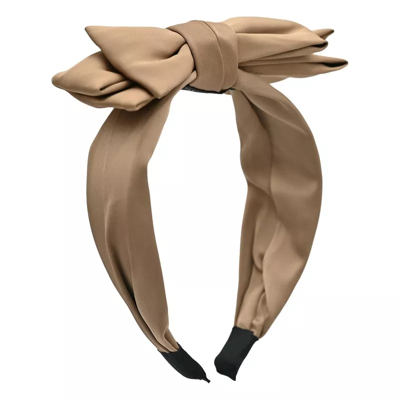 Multicolored Satin Ribbon Headband White