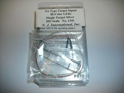 NJ International 1341 HO Scale Single-Target Signal w/BiPolar/BiColor LEDs (red/green) — No Relay Cabinet (silver)