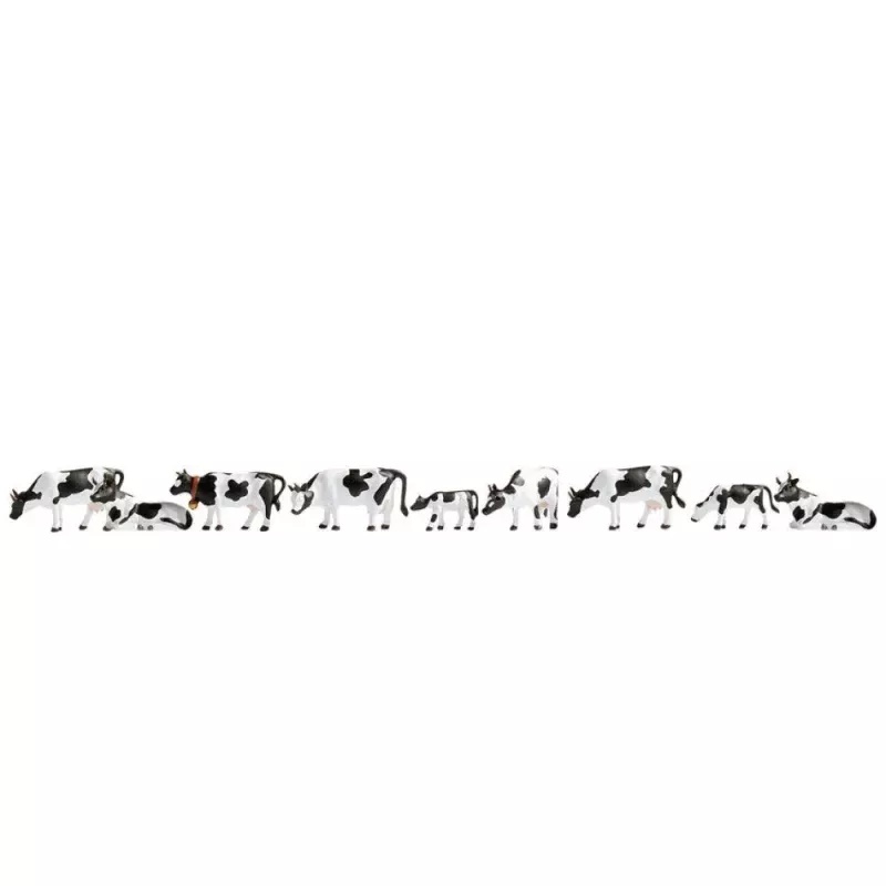 Noch N 36721 Figures & Signs Cows, Black & White, 9 Pack