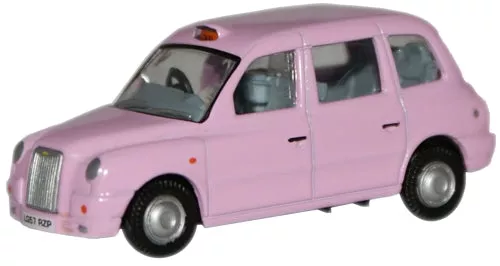 Oxford Diecast Pink TX4 Taxi – 1:76 Scale