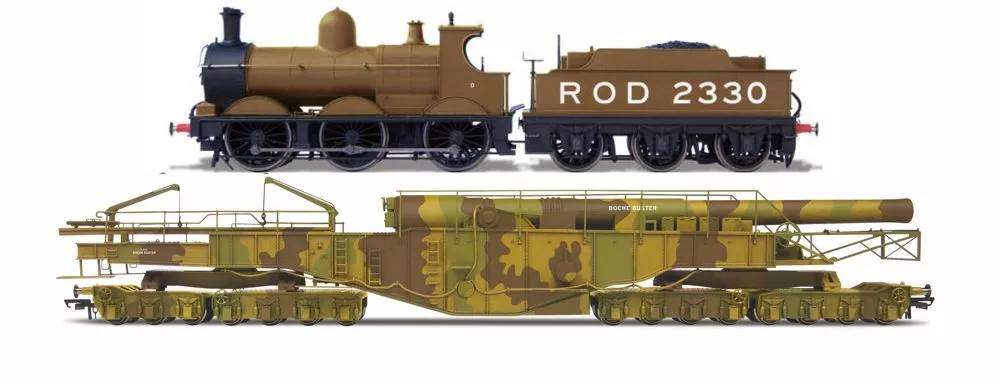 Oxford Rail Rail Gun WW1 Boche Buster – Camouflage And Rod 2330 Dcc Sound