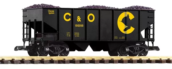 PIKO 38924 G Scale Chessie-C&O Rib-Side Hopper w/Coal Load