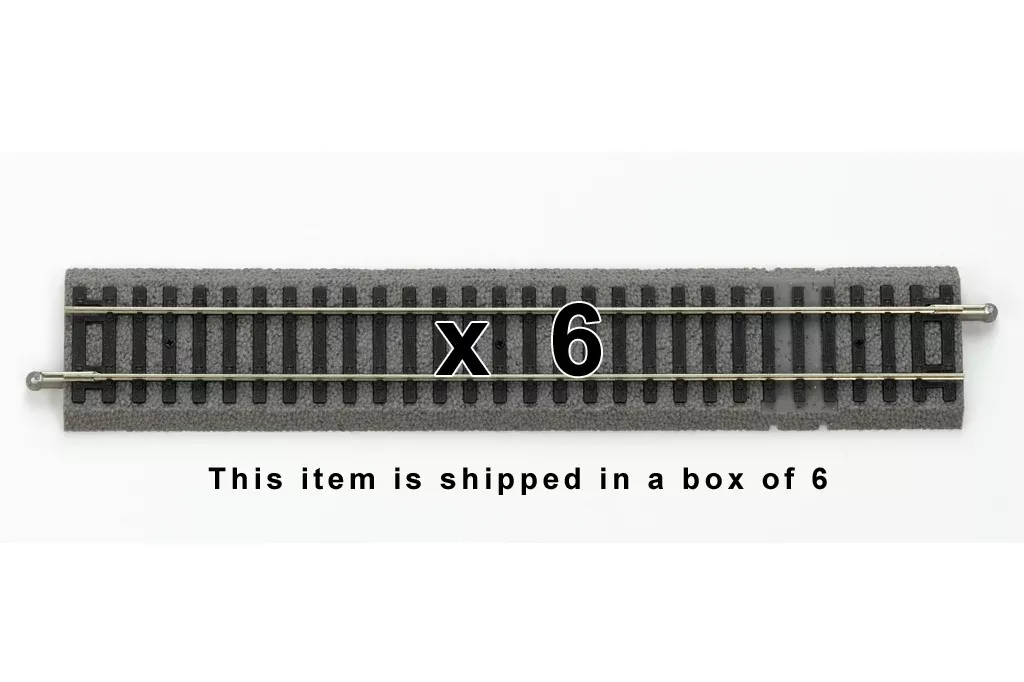 Piko 55406 HO Scale Roadbed Straight Track for Power Clip Box of 6