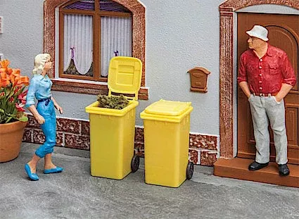 POLA 333225 G Gauge Yellow Refuse / Trash Bins