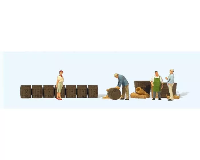 Preiser 10781 HO Scale On the Vineyard Farm pkg(4)