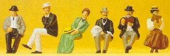 Preiser 12190 HO 1900 Era Passengers Sitting (6)