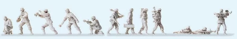 Preiser 16613 HO Unpainted German Reich Anti-Tank Crew Winter Dress 1939-45 (12)