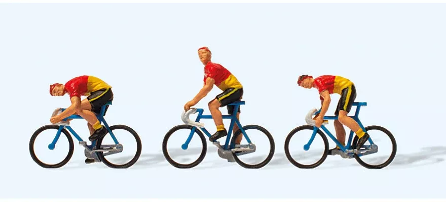 Preiser 25003 HO Scale Cycle Racers Team D – Red, Yellow